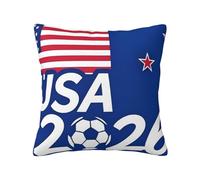 USA-Flag Print Decorative Throw Pillow Covers for Sofa, Outdoor and World Cup Celebrations