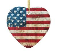 USA Flag Print Mini Christmas Decor Ornaments First Ceramic Christmas Tree Decoration Xmas Gifts