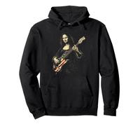 USA Flag Retro Guitarist Mona Lisa Playing Electric Guitar Pullover Hoodie