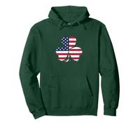USA Flag Shamrock for Proud Irish American A St Patricks Day Pullover Hoodie