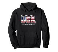 USA Flag Since 1776 Patriotic Vintage American Pride Pullover Hoodie