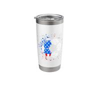 USA Flag Soccer Ball Stainless Steel Insulated Tumbler