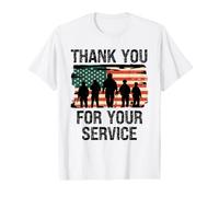 USA Flag Thank You for Your Service - Memorial Veterans Day Value Graphic T-Shirt