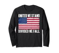 USA Flag United We Stand Divided We Fall American Patriot Long Sleeve T-Shirt