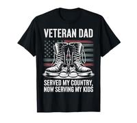 USA Flag Veteran Dad Served My Country Now Serving Kids T-Shirt