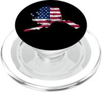 USA Flag Vintage Alaska State Shape PopSockets PopGrip for MagSafe