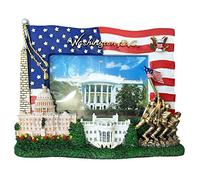 USA Flag , Washington Monument,U.S. Capitol, White House, IWO Jima Memorial and Presedential Seal Washington DC Decorative Picture Frame - Washington DC Souvenirs