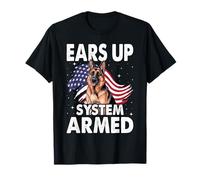 USA Flag with German Shepherd T-Shirt