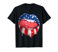 USA Flag Women's Lips 4th July American - Independence Day T T-Shirt