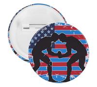 USA Flag Wrestling Buttons Pin Badges Tinplate Lapel Pins Crafts for Shirts Clothes Bag Accessory 5PCS