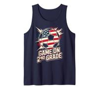 USA Game ON 2ND Grade Ready Crush Soccer Let's Go Teacher Tank Top