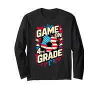 USA Game ON 4TH Grade Soccer Hello First Day Teacher America Long Sleeve T-Shirt