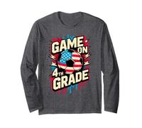 USA Game ON 4TH Grade Soccer Hello First Day Teacher America Long Sleeve T-Shirt