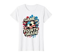 USA Game ON Fourth Grade Soccer Ready Crush First Day Value Graphic T-Shirt, Women, White, XL