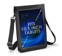 USA Gear 10" Tablet Case - Tablet Holder with Shoulder Strap Compatible with Apple iPad, Samsung Galaxy Tab A, and Microsoft Surface Go (Black)