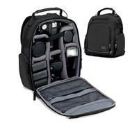 USA Gear Camera Backpack, Digital Camera Neoprene Carrying Bag with Customisable Accessory Dividers, Weather Resistant Bottom, Comfortable Back Support Compatible with Canon, Nikon and More