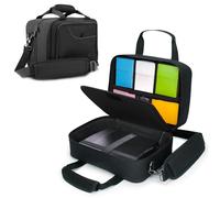 USA Gear Card Deck Storage Bag Compatible with TCG and CCG Card Games - Protector Bag with Padded Shoulder Strap, Customizable Interior, Weather Resistant - Fits Boxes - Black