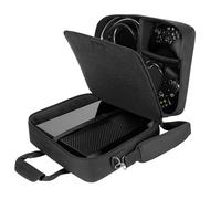 USA Gear Console Carrying Case - Xbox Travel Bag Compatible with Xbox One and 360 with Water Resistant Exterior and Accessory Storage for Controllers, Cables, Gaming Headsets - Black