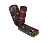 USA Gear Dart Case Holster - 3 Dart Case for Soft Tip Darts with Storage for Plastic Tips, 12 Flight Slots, Shafts & More Accessories - Locking Foam Design, Zippered Puncture Resistant Pocket (Red)