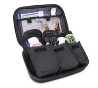 USA Gear Diabetic Supplies Travel Case Organizer for Blood Glucose Monitoring Systems, Syringes, Pens, Insulin Vials and Lancets - Storage for Accu-Chek Nano, Bayer Contour, TRUEtest and More - Black