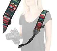 USA Gear DSLR Camera Strap with Adjustable Shoulder Sling in Neoprene, Accessory Pocket and Quick Release Safety - Compatible with Canon, Fujifilm, Nikon, Olympus, Panasonic, Pentax, Sony, etc - Aztec