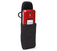 USA Gear Flip Phone Case Belt Pouch Compatible with Jitterbug Flip 2, Alcatel GO Flip, Nokia 2780 Flip, Tracfone T lip 2, and More - Neoprene Phone Pouch, Belt Loop, Carabiner Clip, Easy Access