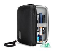 USA Gear Insulin Travel Case - Hard Protective Glucose Monitor Case with Zipper, Wrist Strap, Compatible with Insulin Needles, Lancets, Ice Packs, Glucose Test Strips & More - Black