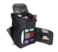 USA Gear MTG Backpack Compatible with Magic the Gathering Deck, Yu-Gi-Oh, MTG Decks & more - TCG Backpack MTG Bag with Shoulder Straps, Customizable Dividers, TCG Playmat Holder, Binder Space (Black)
