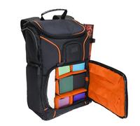 USA Gear MTG Backpack Compatible with Magic the Gathering Deck, Yu-Gi-Oh, MTG Decks & more - TCG Backpack MTG Bag with Shoulder Straps, Customizable Dividers, TCG Playmat Holder, Binder Space (Orange)