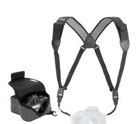 USA Gear Padded Camera Sleeve (Deluxe Gray) + Camera Chest Harness Strap (Black) - Bundle