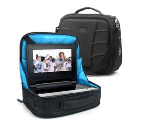 USA Gear Portable DVD Player Headrest, Car Mount Display Case, In Car Accessories Storage Bag - Compatible with Sylvania, Ematic, Azend, Sony and More 7-10 Inches Blu ray/DVD Players