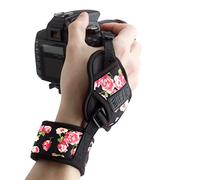 USA Gear Professional Camera Wrist Strap with Floral Padded Neoprene Design and Metal Plate - Compatible with Canon, Fujifilm, Nikon, Sony and more DSLR, Mirrorless, Point and Shoot Cameras - Floral