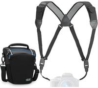 USA Gear Top Loading Bag (Black) + Chest Harness (Black) - Bundle