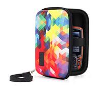 USA GEAR Travel Electronics Organizer - 6.5 Inch Zipper Case With Hard Shell Exterior and Accessory Pocket - Charger and Cable Organizer - Geometric