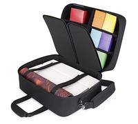 USA Gear XL Magic The Gathering MTG Deck Box Bag Travel Case - Large MTG Card Storage Bag with Padded Shoulder Strap, Customizable Interior, Weather Resistant - Fits Deck Boxes & Sleeved Cards - Black