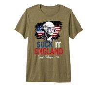 USA George Washington Suck it England 1776 American 4th July Premium T-Shirt