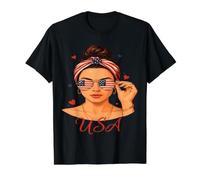 USA Girl American Flag Value Graphic T-Shirt