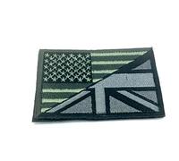 USA Great Britain Transition Subdued Flag Embroidered Airsoft Paintball Patch (Black)