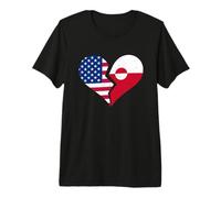 USA & Greenland Flags - Broken Heart Premium T-Shirt