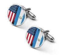USA Guatemala Flag Mens Classic Cufflinks Custom Shirt Cuff Links Jewelry Accessories for Business Wedding 0.7" 0.8"