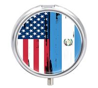 USA Guatemala Flag Pill Case 3 Compartment Pillbox