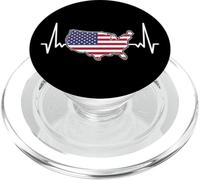 USA Heartbeat Map American Flag America PopSockets PopGrip for MagSafe