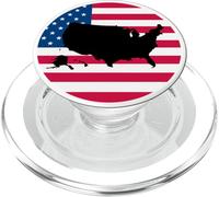 USA Heartbeat Map American Flag America PopSockets PopGrip for MagSafe