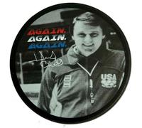 USA Hockey Herb Brooks Again Again Again Miracle on Ice 1980 Puck - Officially Licensed Sports Memorabilia