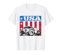 USA Hot Rod 4th of July Rat Rod Custom American Flag Classic T-Shirt
