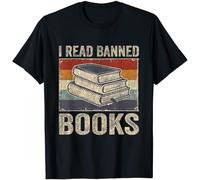 USA I Read Banned Books Week Librarian Freedom Reader Nerd Men T-Shirt Black Black Size XXL