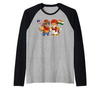 USA India Flag Proud Indian American Roots Indian American Raglan Baseball Tee