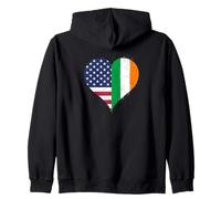 USA Ireland Flag on St Patrick's Day A Proud Irish American Zip Hoodie