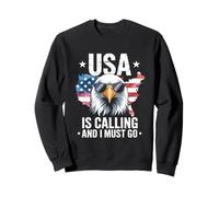 USA Is Calling And I Must Go Bald Eagle Patriotic Sweatshirt