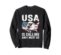 USA Is Calling And I Must Go Patriotic Bald Eagle Sweatshirt